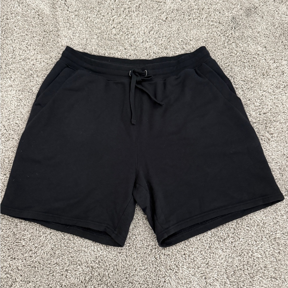 Amazon Basics Men's Lightweight French Terry Short, Large, Black